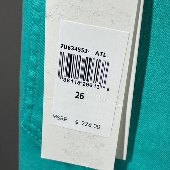 NEW 7 For All Mankind Jeans Womens 26 green denim boot zip flare boho casual - Picture 8 of 14